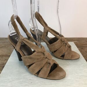Ann Taylor LOFT Strappy Triple Knot Suede Heels 7M